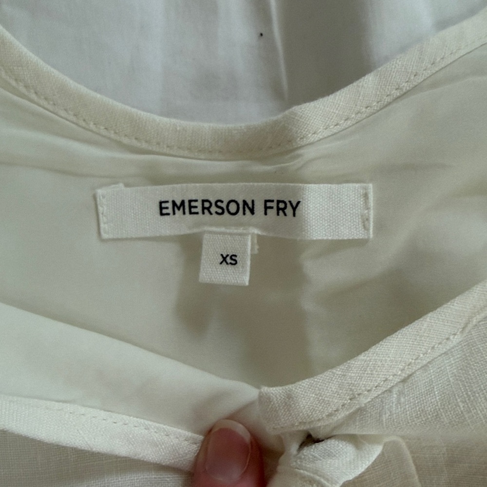 Emerson Fry Livi Button Dress, Salt Linen, Sz XS - Picture 8 of 8